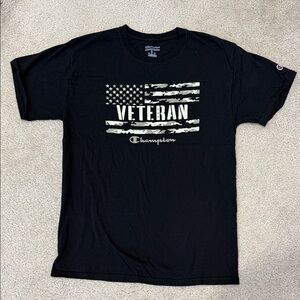 Champion Black and White Veteran Tee